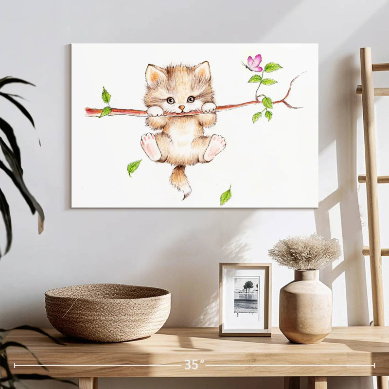 Chat de printemps, H 16 po x l 24 po