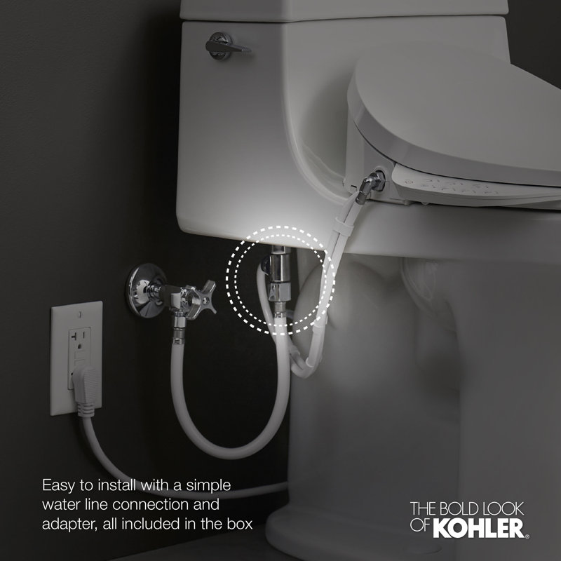 C³®-200 Elongated Bidet Toilet Seat with In-Line Heater and Remote Control, White