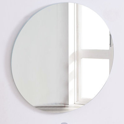 80Cm Wall - Mount Round Mirror, Backboard, Smooth Edge, For Home Decor And Function Mirror Wall, Enhancing Room Luminosity, Effortless Installation, Frame In Antique Silver