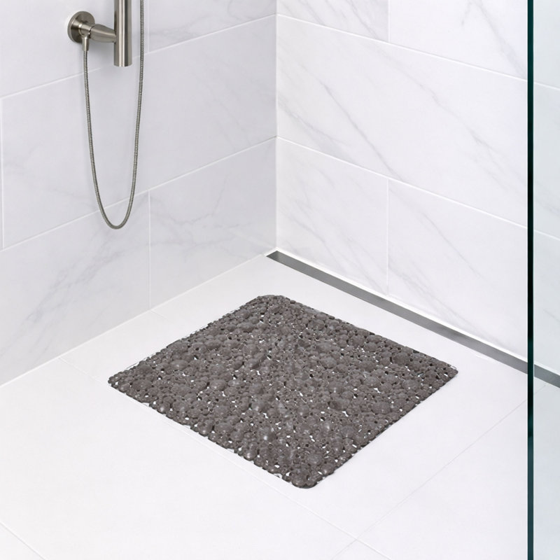 Polypropylene Plastic Non-Slip Shower Mat, Taupe