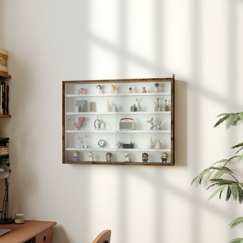 Vitrine à tablettes murales de 5 étages