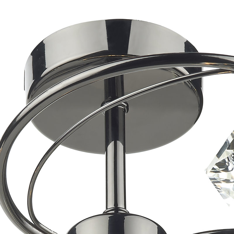Greenhaw Glass Semi Flush Mount, Black Chrome