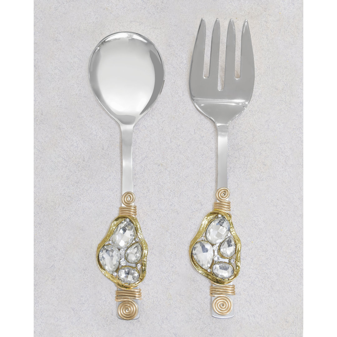 Davielle Stainless Steel Salad Servers House of Hampton®