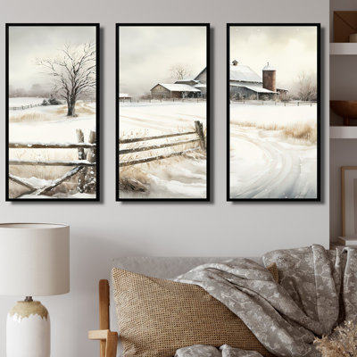 «Ohio Farm In Winter», ensemble d'art mural sur toile