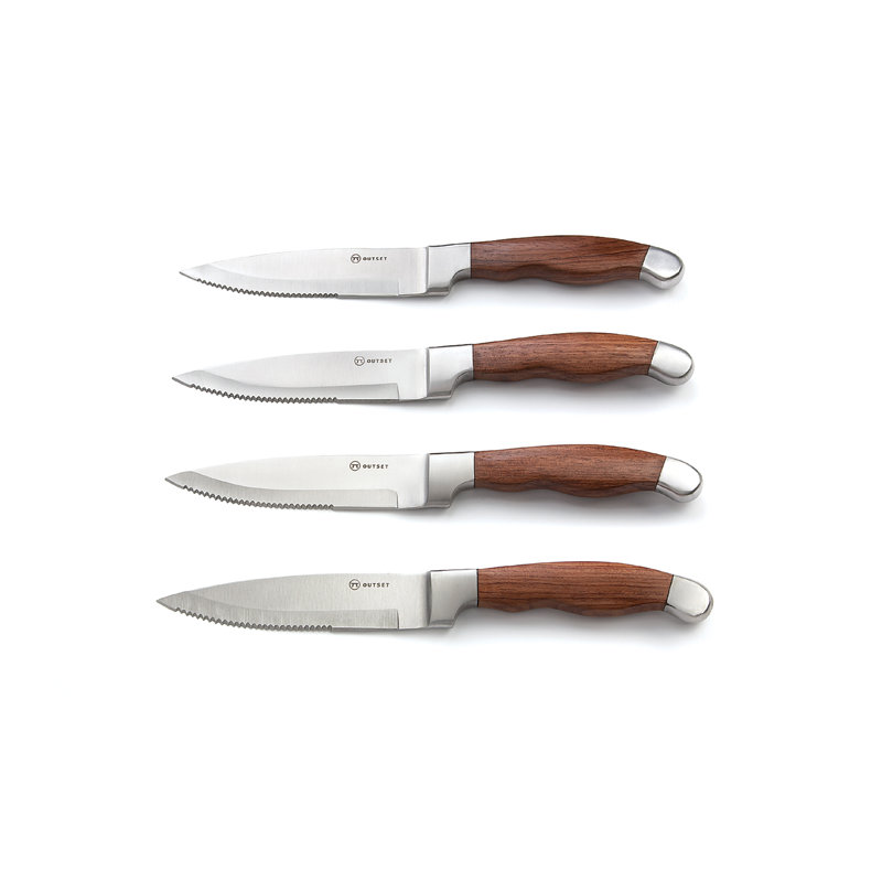 Outset Jackson Steakhouse Knife Set, Stainless Steel, 4-Piece