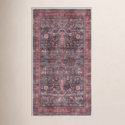 Lotte Navy Brick Washable Oriental Rug