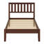 Lit plateforme simple en bois avec tête de lit / support en lattes de bois
