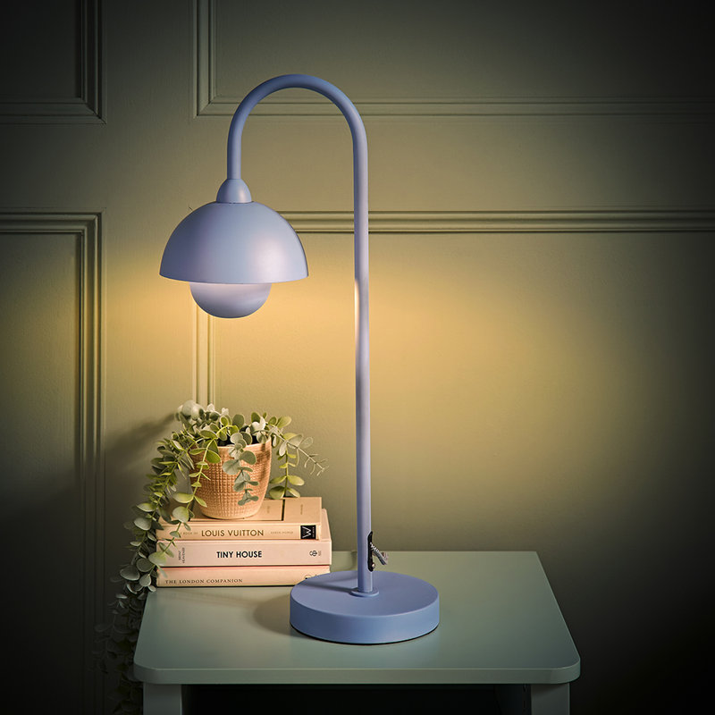 Stoiko Metal Arched Lamp, Blue, Blue