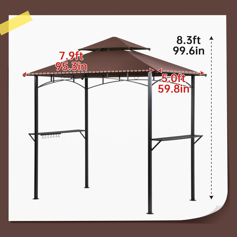 8 pi L 4 pi. D Pavillon de jardin en métal