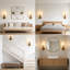 Ensemble de 2 appliques murales de salle de bain en bronze moleté avec tube en verre transparent de 15 po Micstar
