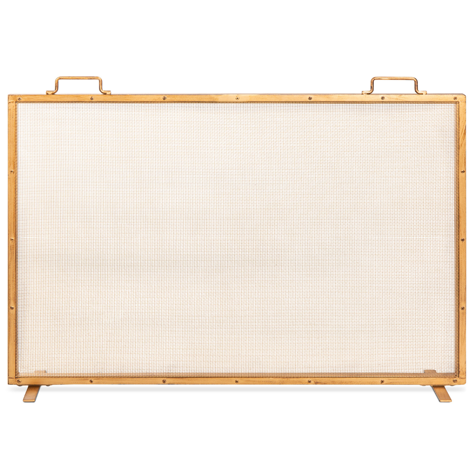 Cassiano Fireplace Screen with Handles, Gold
