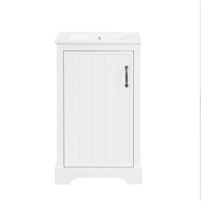 20" Bathroom Vanity With Sink, Bathroom Cabinet With Soft Closing Door, Storage Rack And Adjustable Shelve, White(Old SKU:N725P194160K)