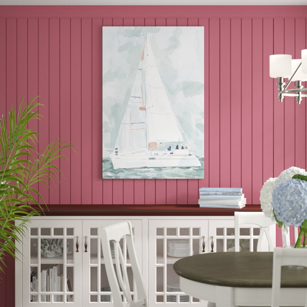 Leinwandbild Soft Sailboat II von Emma Scarvey