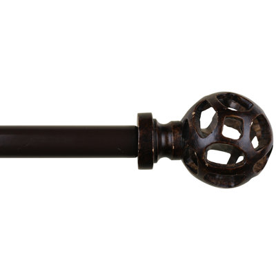Dieudonne Polyresin Adjustable Single Curtain Rod