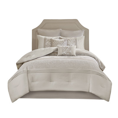 Elegant 8-piece Bedding Sets, Hypoallergenic Polyester, Neutral Design For Modern Bedrooms