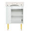 Meuble-lavabo 21,6 po, armoire combinée, meuble de rangement pour salle de bain, lavabo simple en céramique, rangement à droite