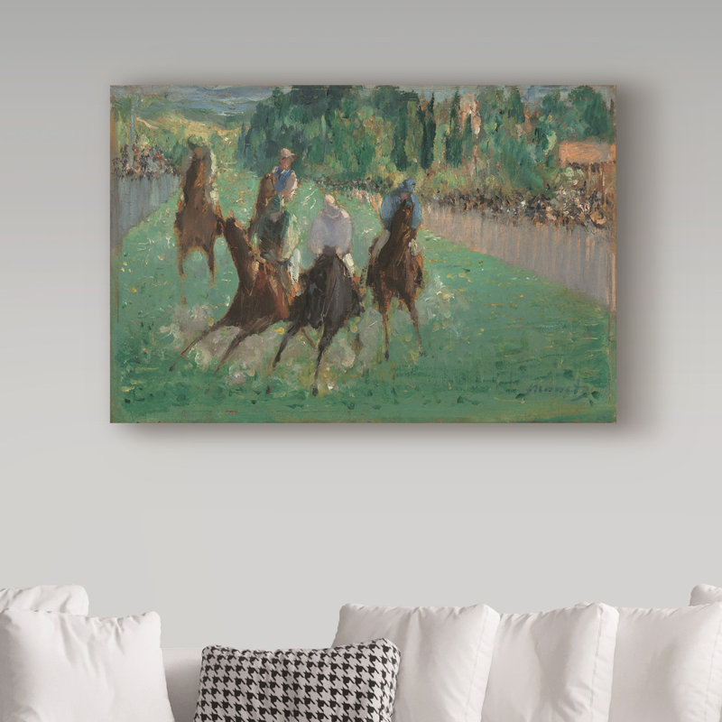 «At the Races» par Edward Manet, reproduction sur toile, H 30 po x l 47 po x P 2 po