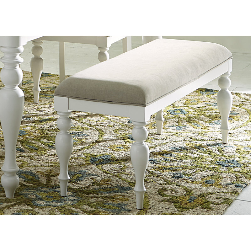 Alvy Linen Upholstered Bench, White