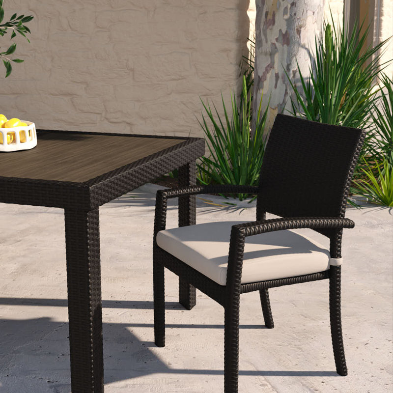 Ehrenfried 8-Person Wicker Patio Dining Set with Sunbrella Cushions, Canvas Spa Sunbrella® Canvas
