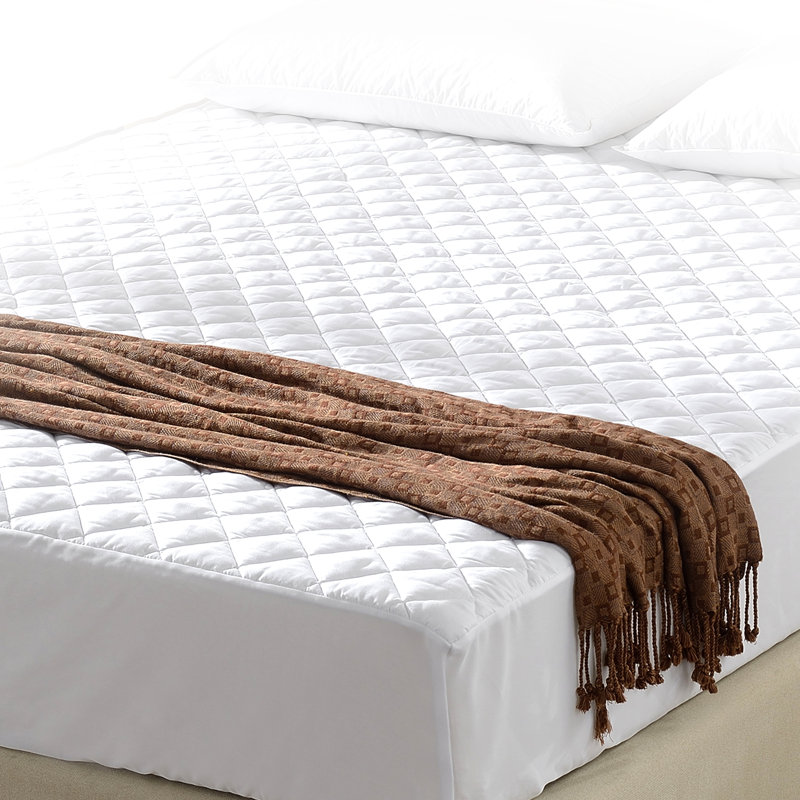 White Quilted Twin Microfiber Mattress Pad Protector