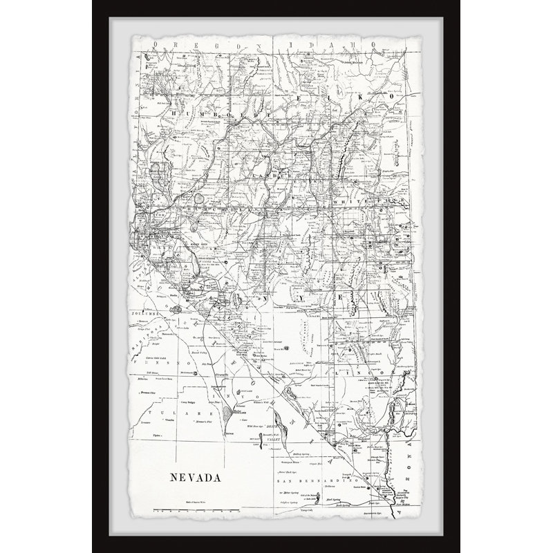 Vintage Nevada Map III - cadre photo, impression, H 24 po x l 16 po x P 1,5 po