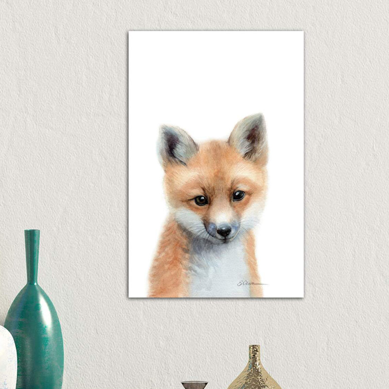 Baby Fox - Wrapped Canvas Painting, 66.04cm H x 45.72cm W x 1.91cm D