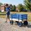 Wagon Scendor en bois et fer pour enfants avec rails amovibles, roulettes tout-terrain robustes