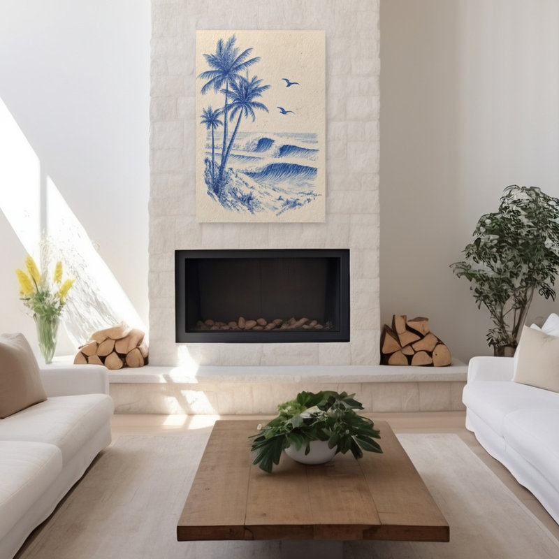 Reproduction d'art plage contemporaine, 48" H x 32" W