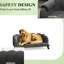 Chien spacieux avec dossier perlé décoratif et coussin amovible pour les grands animaux de compagnie, 23,75 po de profondeur totale, lit pour animaux de compagnie avec velours doux, rembourrage lavable avec surface moyenne, hauteur de siège de 6,25 po-129975997