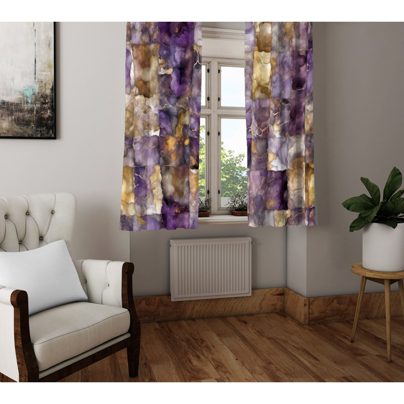 Paire de rideaux semi-transparents en polyester Arenstein, L 20 po x L 52 po