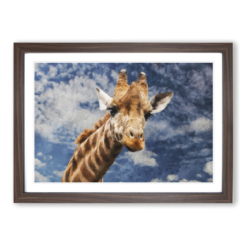 Giraffe Vol.2 - Framed Print, Walnut Framed, 48cm H x 65cm W x 2cm D