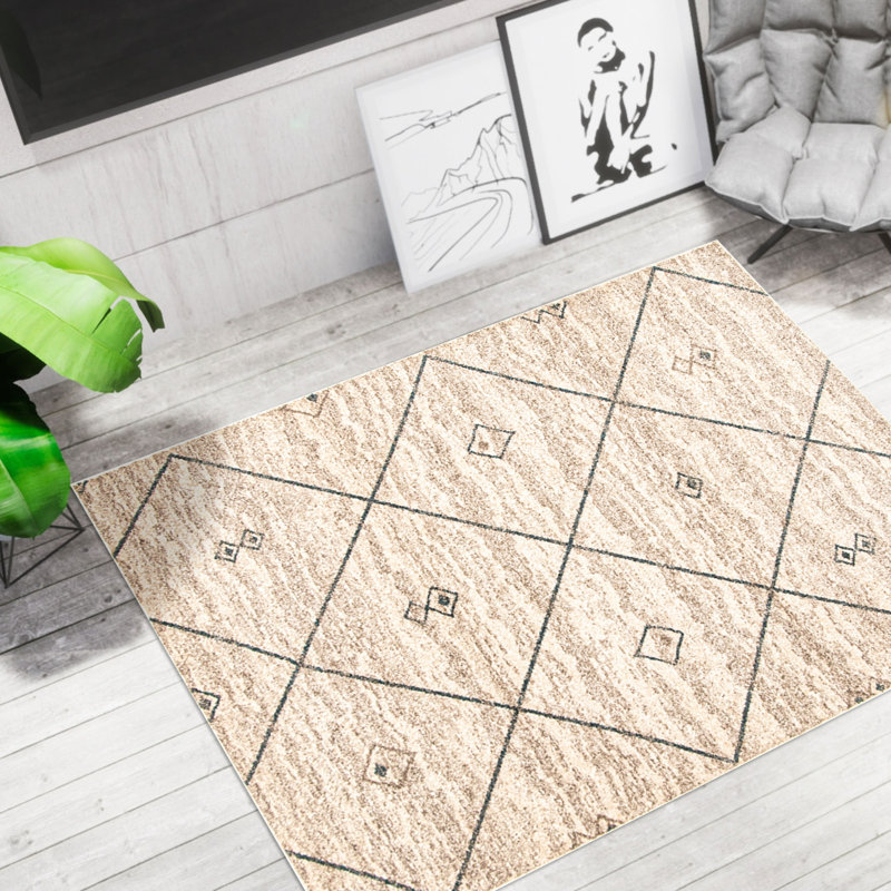 Tapis brun à motif géométrique Winslow, Rectangle 3 pi 11 po x 5 pi 7 po