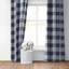 Walker Buffalo Indigo/Ivory Cotton Pinch Pleat Drapery Panel Set of 2-800426856