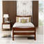 Twin Size  Wood Platform Bed With Headboard And Wooden Slat Support