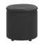 Ahsen 38cm Wide Faux Leather Tufted Round Solid Colour Pouffe Ottoman with Storage-344983611