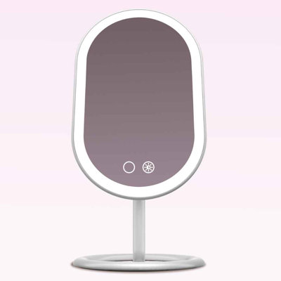 Vera Vanity Makeup Mirror with Lights, Rechargeable, Illuminated Cosmetic Mirror with 3 Dimmable Light Settings, Adjustable Stand (Black)