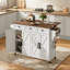 Îlot de cuisine 43,7 po avec rallonge et prise de courant, chariot de cuisine roulant avec rangement et tablettes réglables-772305501-772305498