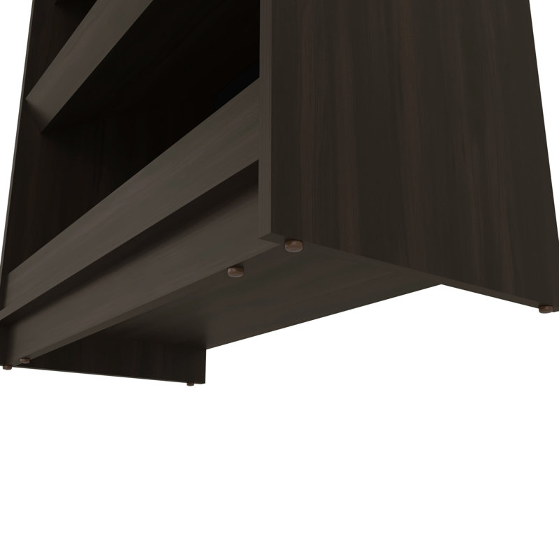 Étagère à chaussures à 3 niveaux avec rangement ouvert, panneau de particules principal, pour la chambre à coucher, les livres, les décorations ou les objets du quotidien