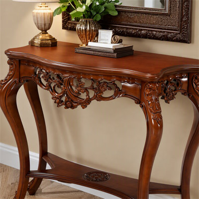 Console de 95,5 cm (37,6 po), table d'entrée élégante à deux niveaux