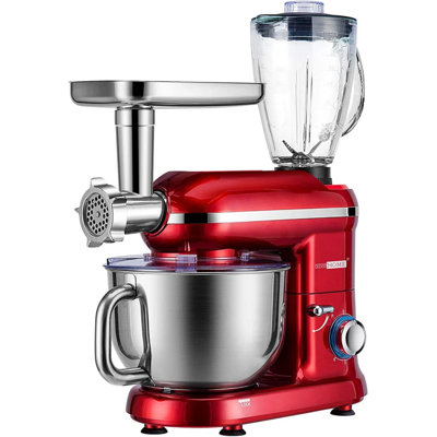 6 QT. 6 Speed 3 in 1 Multifunctional Stand Mixer with Meat Grinder and Juice Blender