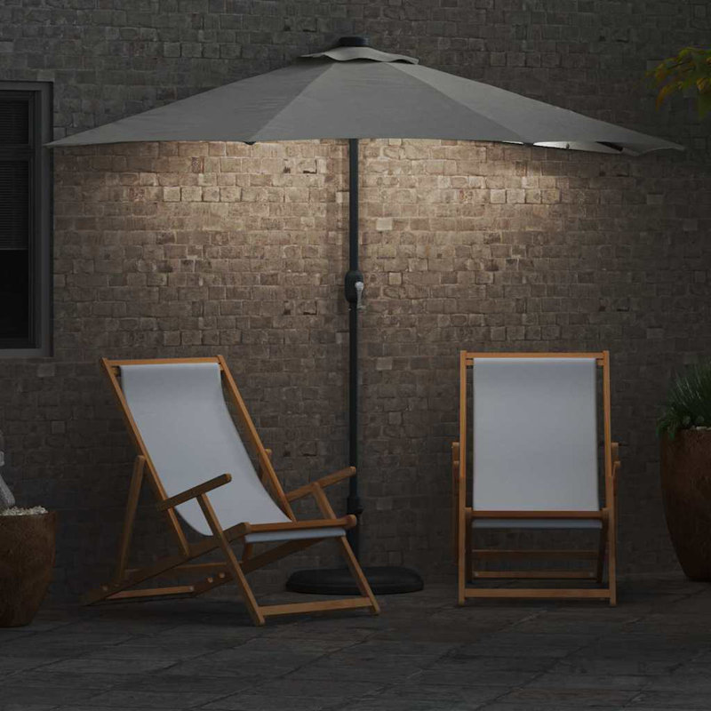 Garden Parasol Polyester and Steel Outdoor Umbrella Patio Sunshade, Beige, 224cm H x 150cm W x 150cm D