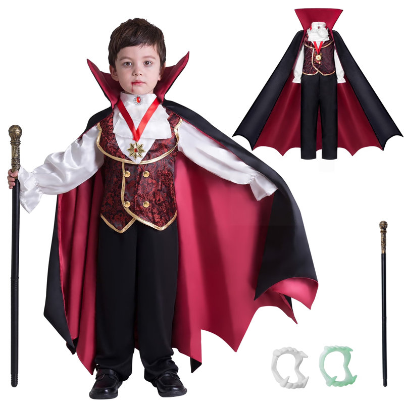 Déguisement de vampire gothique d'Halloween pour enfants 3T, 3T