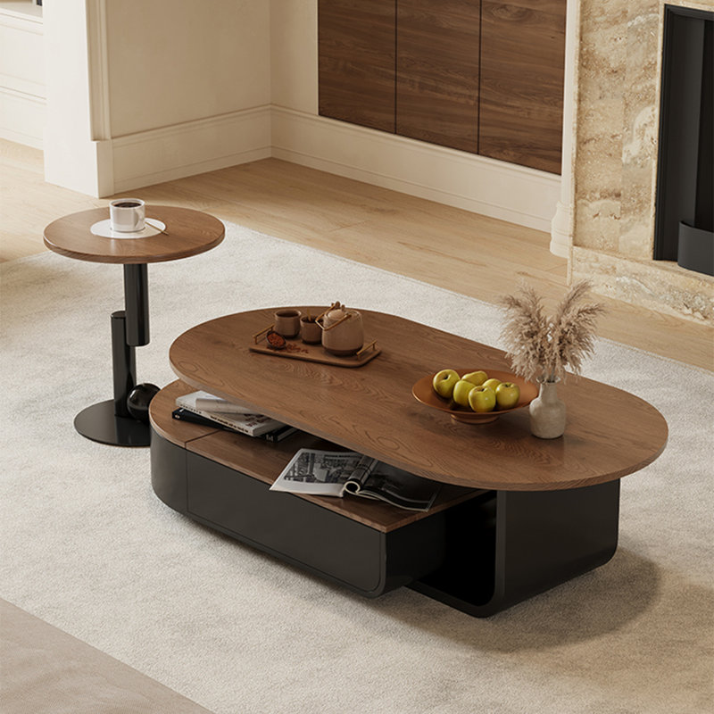 Table basse moderne simple ovale, H 16,5 po x L 47,2 po x l 23,6 po