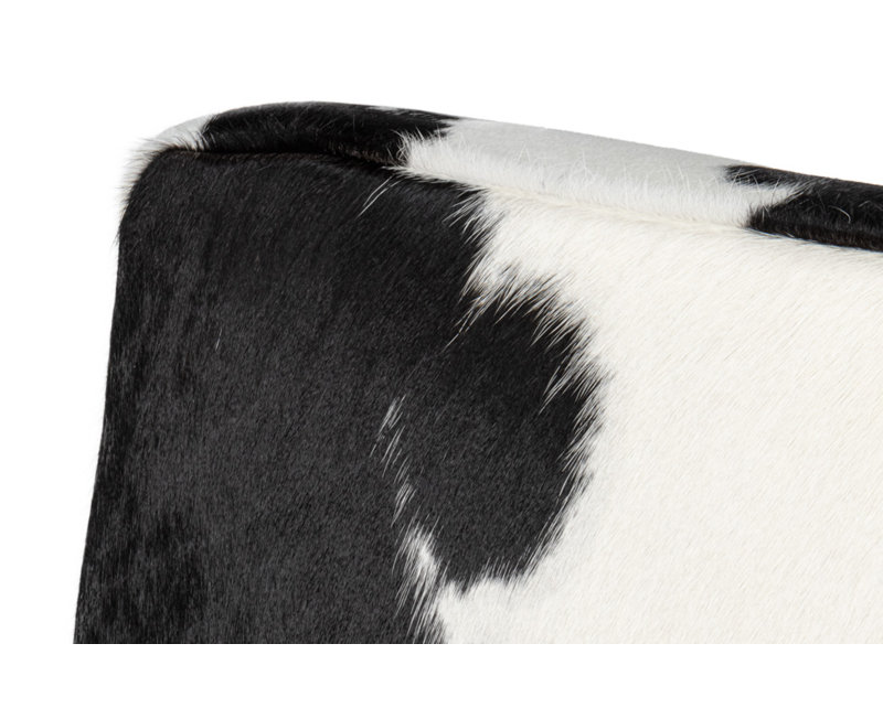 Holloway Leather Armchair, Black/White Genuine Leather