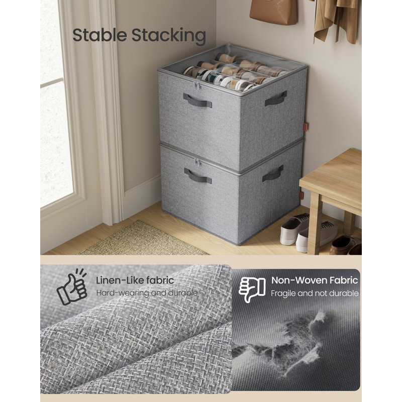 16 Pair Shoe Storage Box, Grey