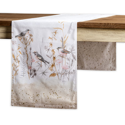 Maison d'Hermine Meadow Florals - Beige 100% Cotton Table Runner - Double Layer - 14.5" x 108"