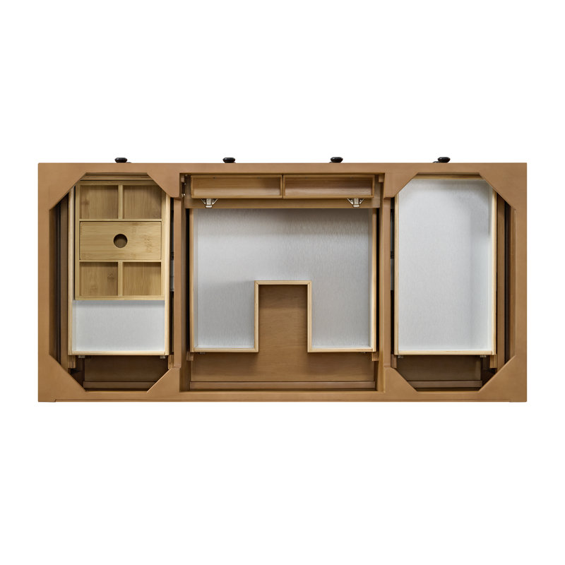 Malibu 48'' W Single Bathroom Vanity Base, Amber Birch