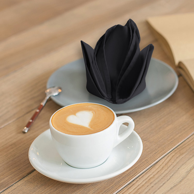 Serviettes en polyester et coton, Noir