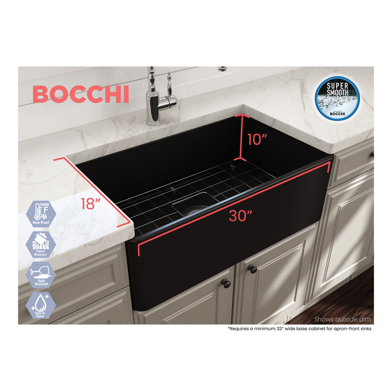 30'' L Kitchen Sink, Matte Black