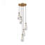 Luminaire suspendu en grappe à 5 lumières, lustres de plafond hauts en laiton réglables, lustre de salon, lustres de vestibule, luminaires suspendus Stairwell, ampoule E12 non incluse